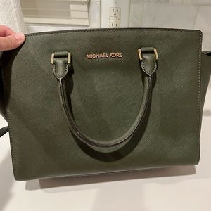 Michael Kors green handbag